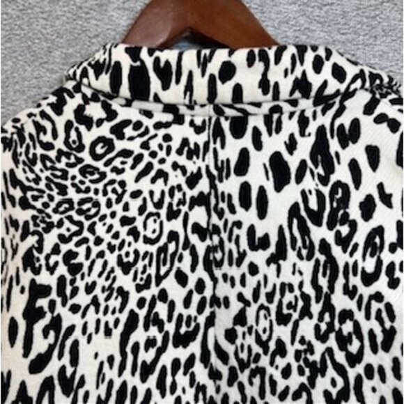 ZARA Womens Coat Jacket Small Leopard Print Black/White Single Buttoned Preppy - Picture 5 of 16